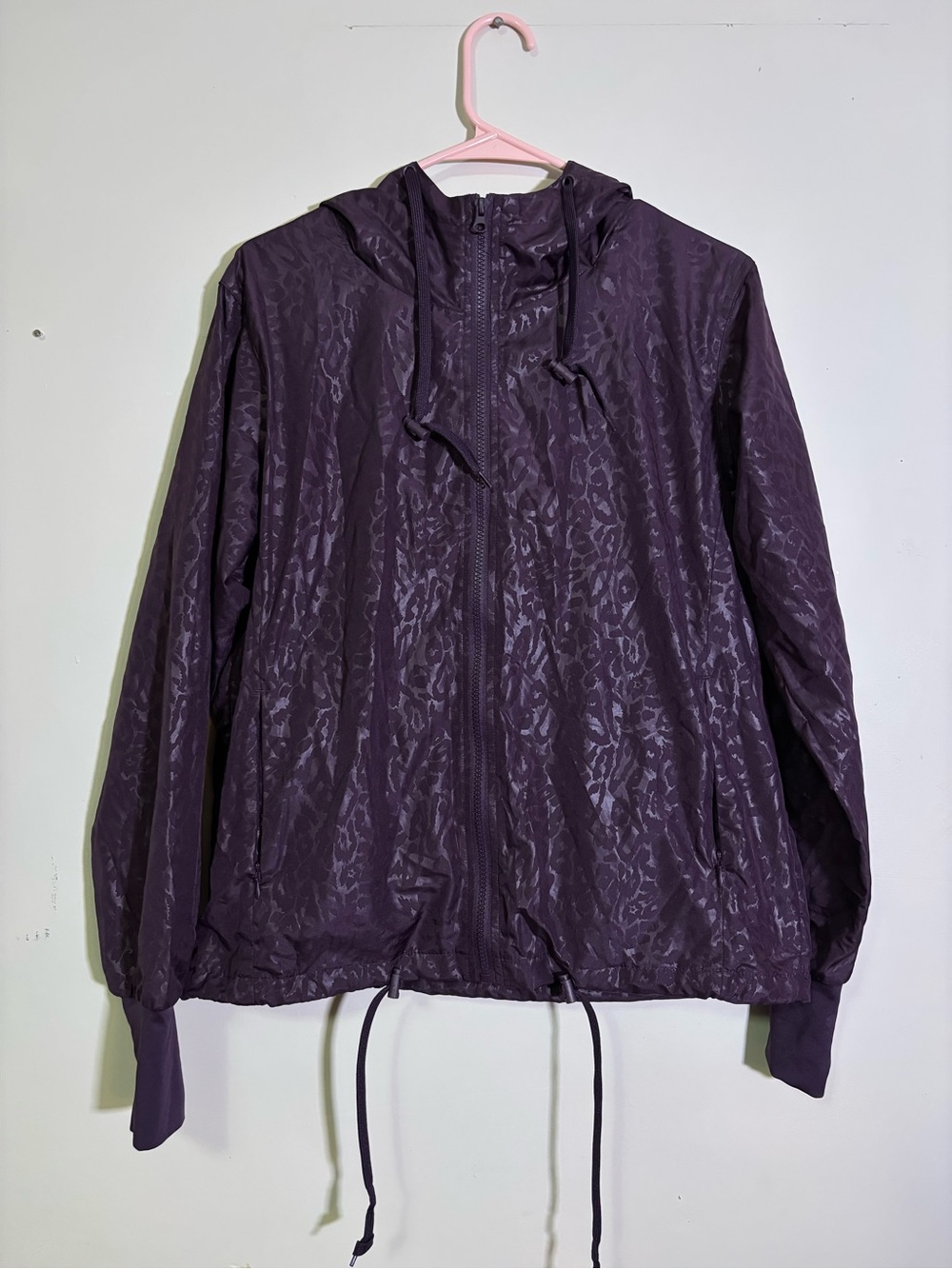Purple Leopard Print Hooded Windbreaker Jacket LoveHerShop